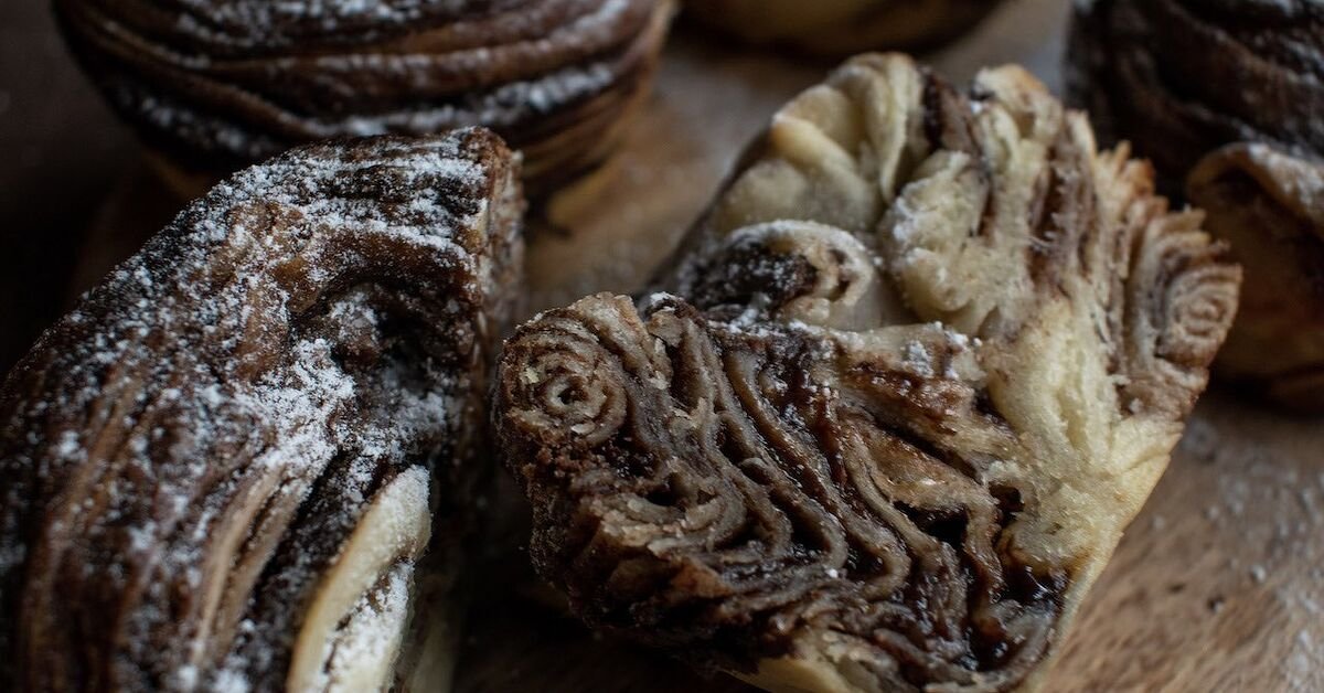 The Most Delicious Nutella Sourdough Cruffins