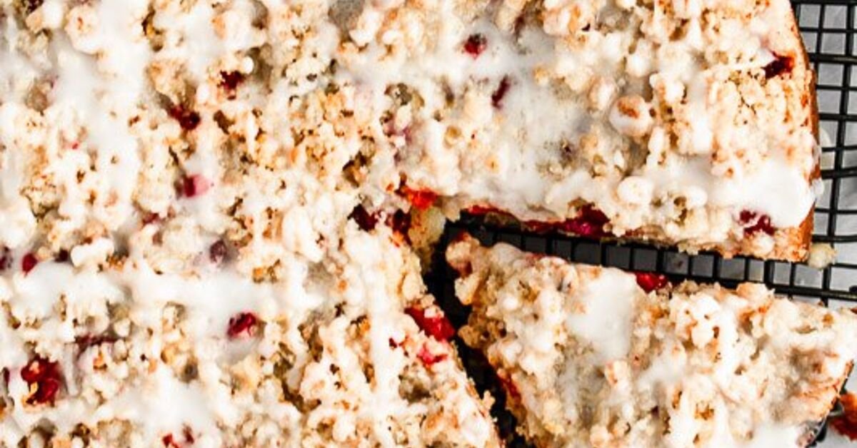 Cranberry Citrus Coffee Cake With Vanilla Glaze