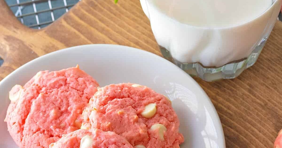 Strawberry Cake Mix Cookies