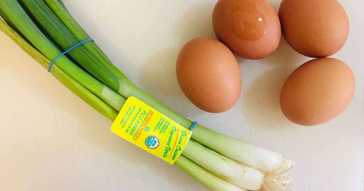 Double Cooked Spring Onions and Eggs
