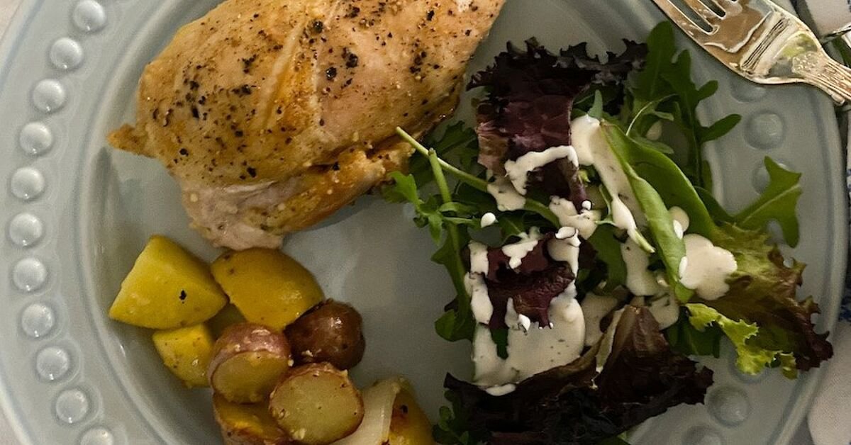 Spring Salad Greens With Homemade Ranch Dressing