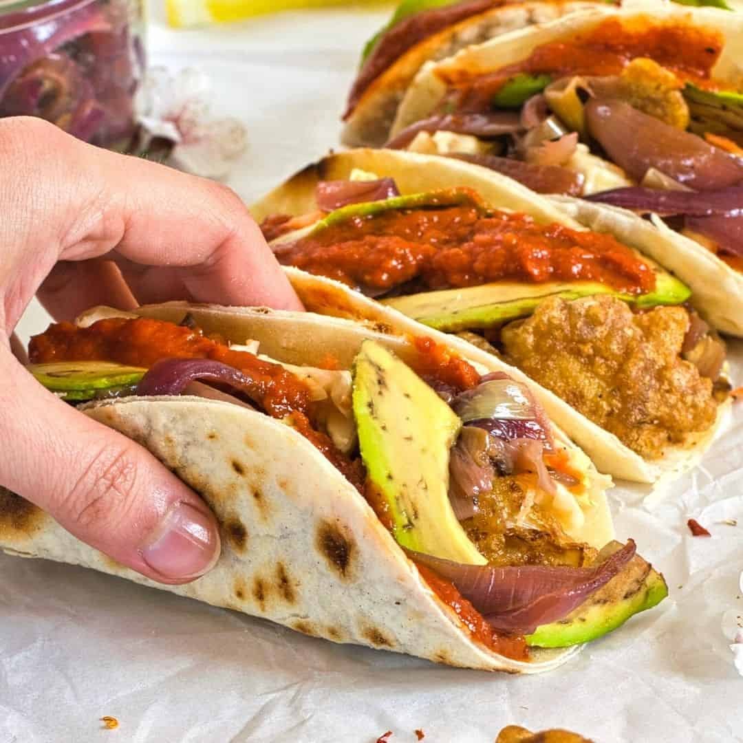 Vegan Beer Batter Cauliflower Tacos
