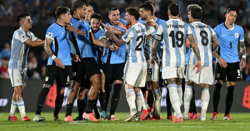 Chelsea and Tottenham stars involved in brawl as tempers flare in Uruguay vs Argentina clash