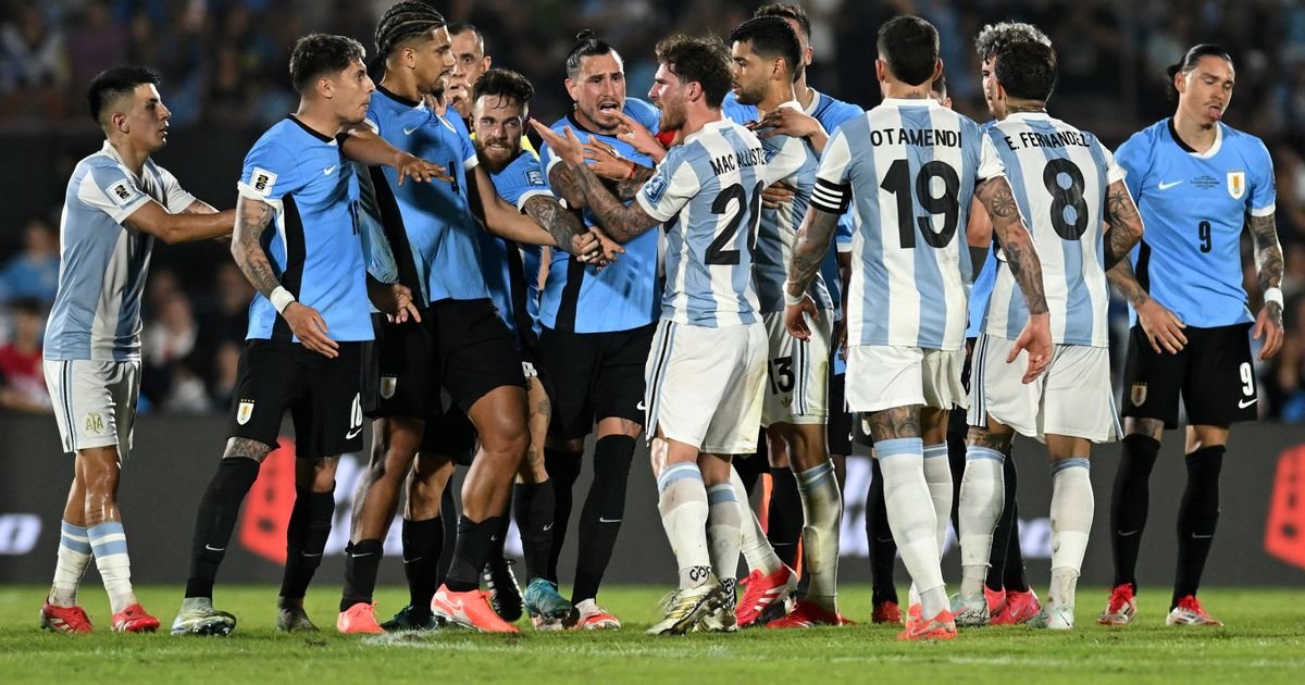 Chelsea and Tottenham stars involved in brawl as tempers flare in Uruguay vs Argentina clash