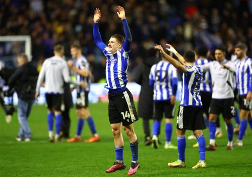 George Byers reacts to Sheffield Wednesday’s victory over Plymouth Argyle