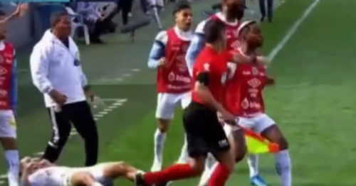 Alfredo Morelos in fiery Santos confrontation as Rangers hero backs teammate after kick out