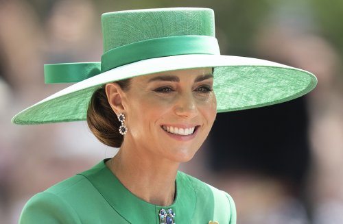 Kate Middleton Makes Monochrome Statement in Ornate Teal Coat Dress and ...