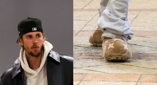 Justin Bieber Gets Cozy in Fluffy Louis Vuitton Slippers in Los Angeles