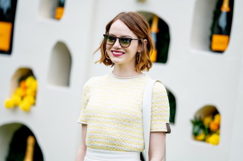 Emma Stone Chicly Slips on Louis Vuitton’s White Slingback Pumps for ...