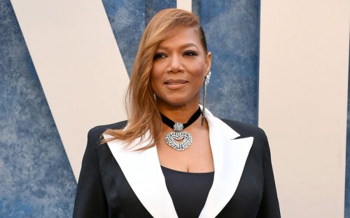 Queen Latifah Means Business in Black & White Suit With Platforms at