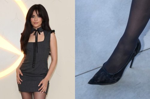 Camila Cabello Dons Vintage Dolce & Gabbana Dress With Saint Laurent Mesh Pumps for Mercedes-Benz CLA World Premiere in Rome