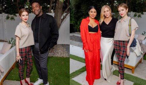 Anna Kendrick Dons Red Suede Pumps for Brittany Snow & Jaspre Guest’s ‘September Letters’ Celebration Hosted by The Retaility