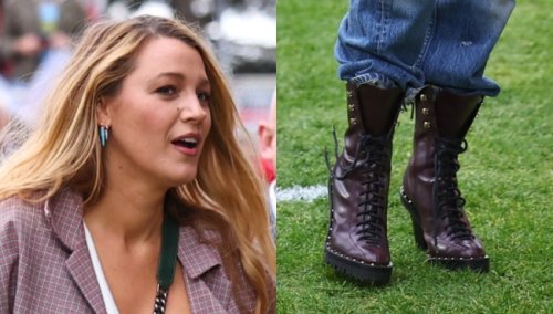 Blake Lively Rewears Studded Valentino Boots for Wrexham v Charlton Soccer Match