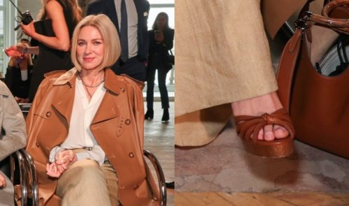 Naomi Watts Owns the Front Row at Ralph Lauren’s Fall 2025 Presentation in Knotted Platform Sandals