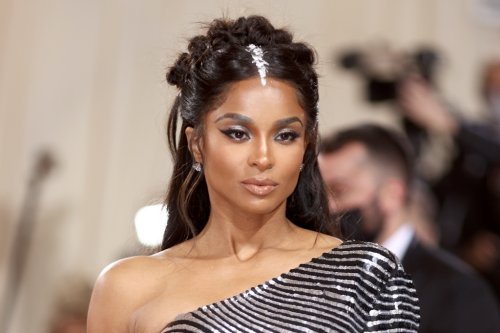 Ciara Commands Attention in Corseted Gown With Chainmail Chest & Sky-High Heels for Charity Dinner Supporting Education