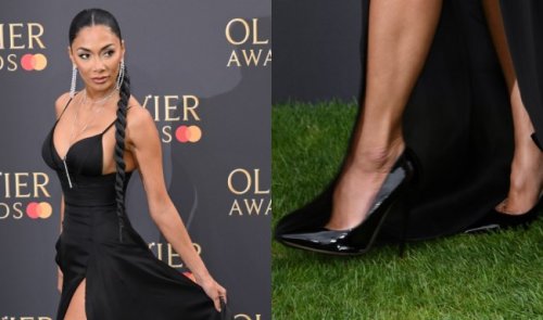 Nicole Scherzinger Steps Into Sleek Pumps at Olivier Awards 2024