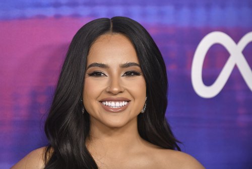 Becky G Elevates the Little Black Dress With Black Platform Boots to ...