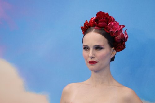 Natalie Portman Goes All-Red in Strapless Dior Mini Dress, Sandals & Floral Crown at ‘Thor: Love and Thunder’ Premiere in London