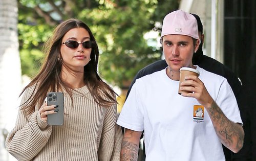 Hailey Bieber Serves Cozy Fall Style In Slouchy Sweater & Chunky Dad Sneakers For Coffee Stroll With Justin Bieber