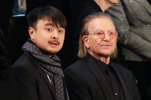 Bono Gets Sharp in Black Suit & Orange-Tinted Glasses at State of the Union Address 2023