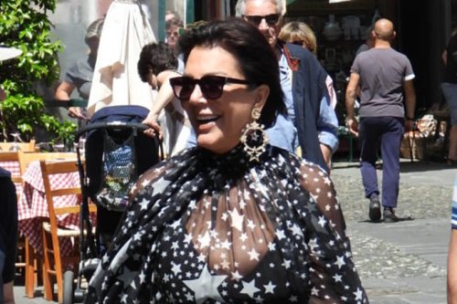 Kris Jenner Goes Shopping With the Stars in Sheer Maxi Dress, Bralette & Sneakers in Italy