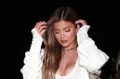 Kylie Jenner Plays Cupid in Red Hot Big-Toe Sandals and Heart Mini Dress for Valentine’s Day Cosmetics Collection