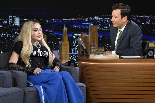 Madonna Debuts 64th Birthday Teeth Grills & References Her ’80s-Grunge Era in Lace Corset & Hidden Heels for ‘Jimmy Fallon’