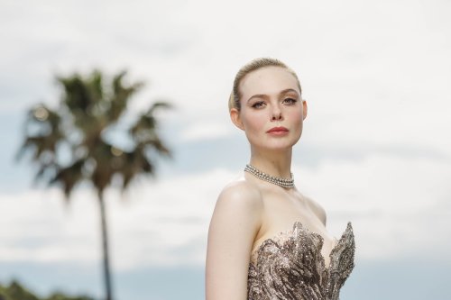 Elle Fanning Dazzles At Cannes Film Festival In Crystal Embellished Alexander McQueen Dress 