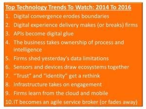 Forrester: Top Technology Trends for 2014 And Beyond