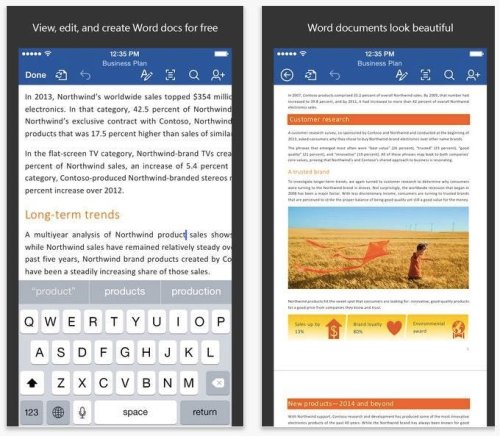 Microsoft Office Offers Free Content Creation And Editing For iOS And Android Apps