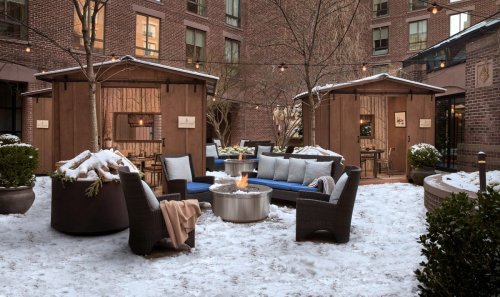 Washington, DC Hotel Transformed Into A Winter Wonderland Complete With Custom Chalets