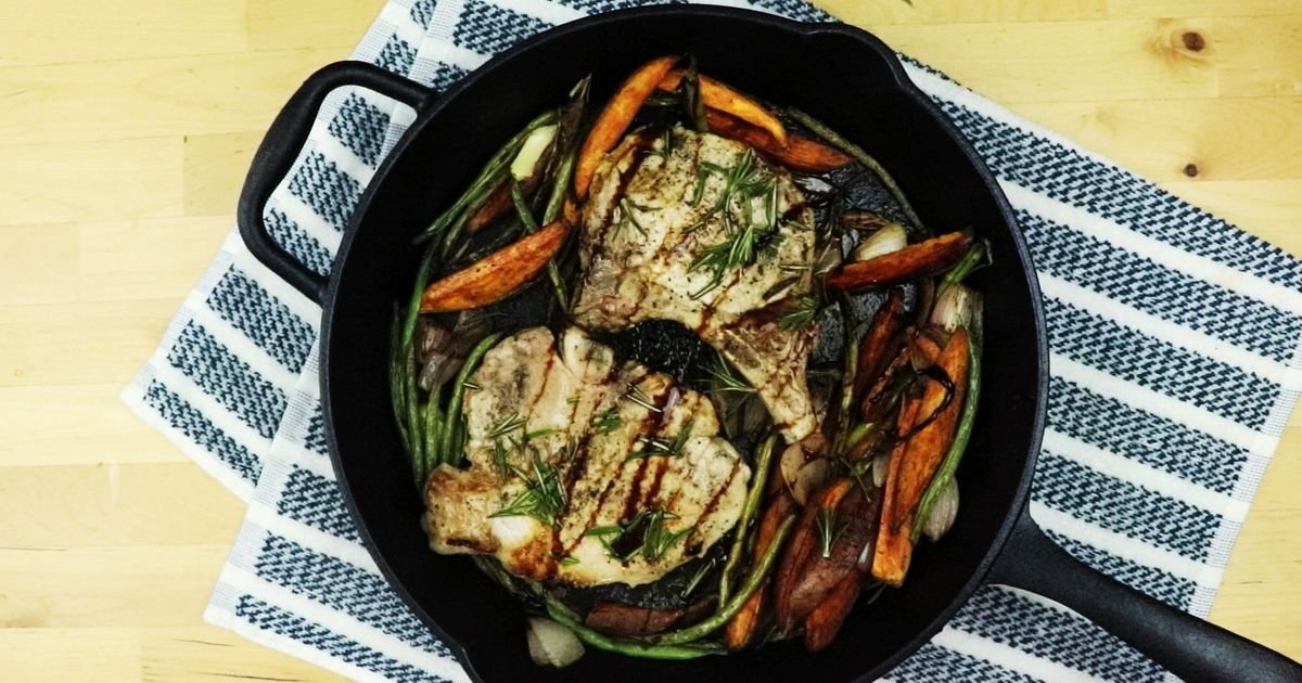 One Skillet Pork Chop & Veggie Dinner - Forkly
