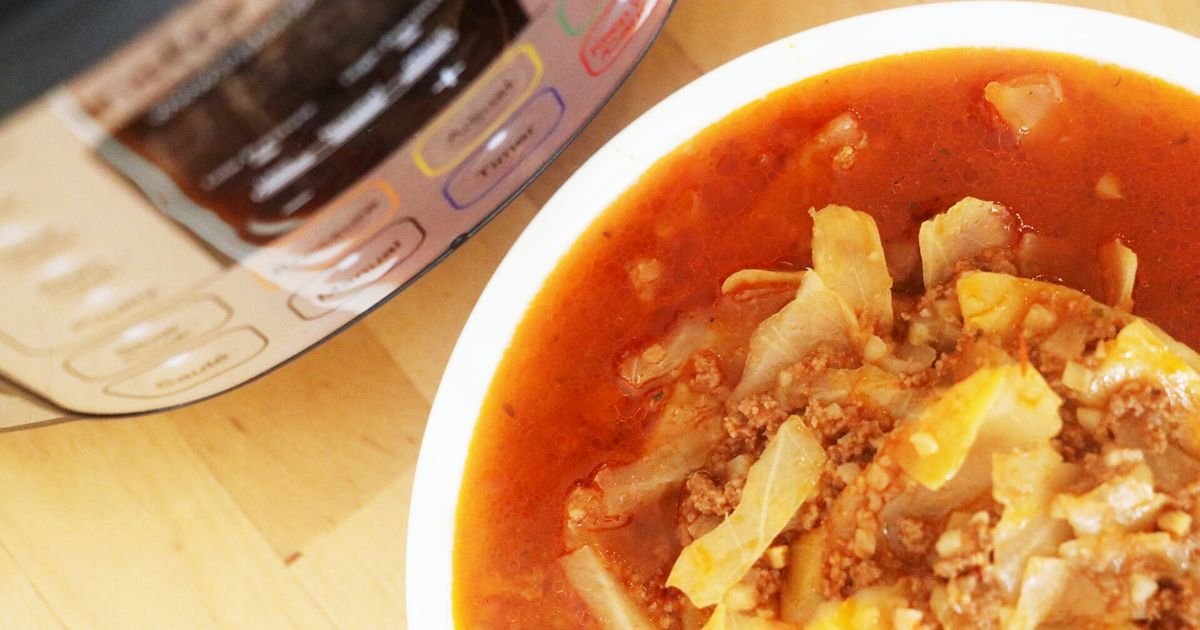 Instant Pot LOW-CARB Unstuffed Cabbage Roll Soup - Forkly