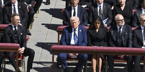 The Vatican asked Pope Francis funeral attendees to wear all black. Trump wore a blue suit