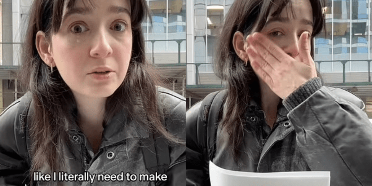 Gen Z grad with 2 degrees breaks down in tears sharing the responses she received from minimum wage employers after handing out her résumé in New York