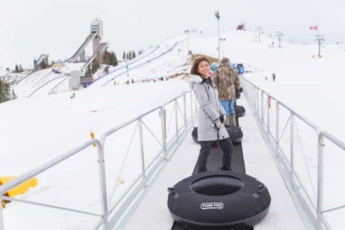 Slide into Winter Fun at WinSport's Acura Tube Park