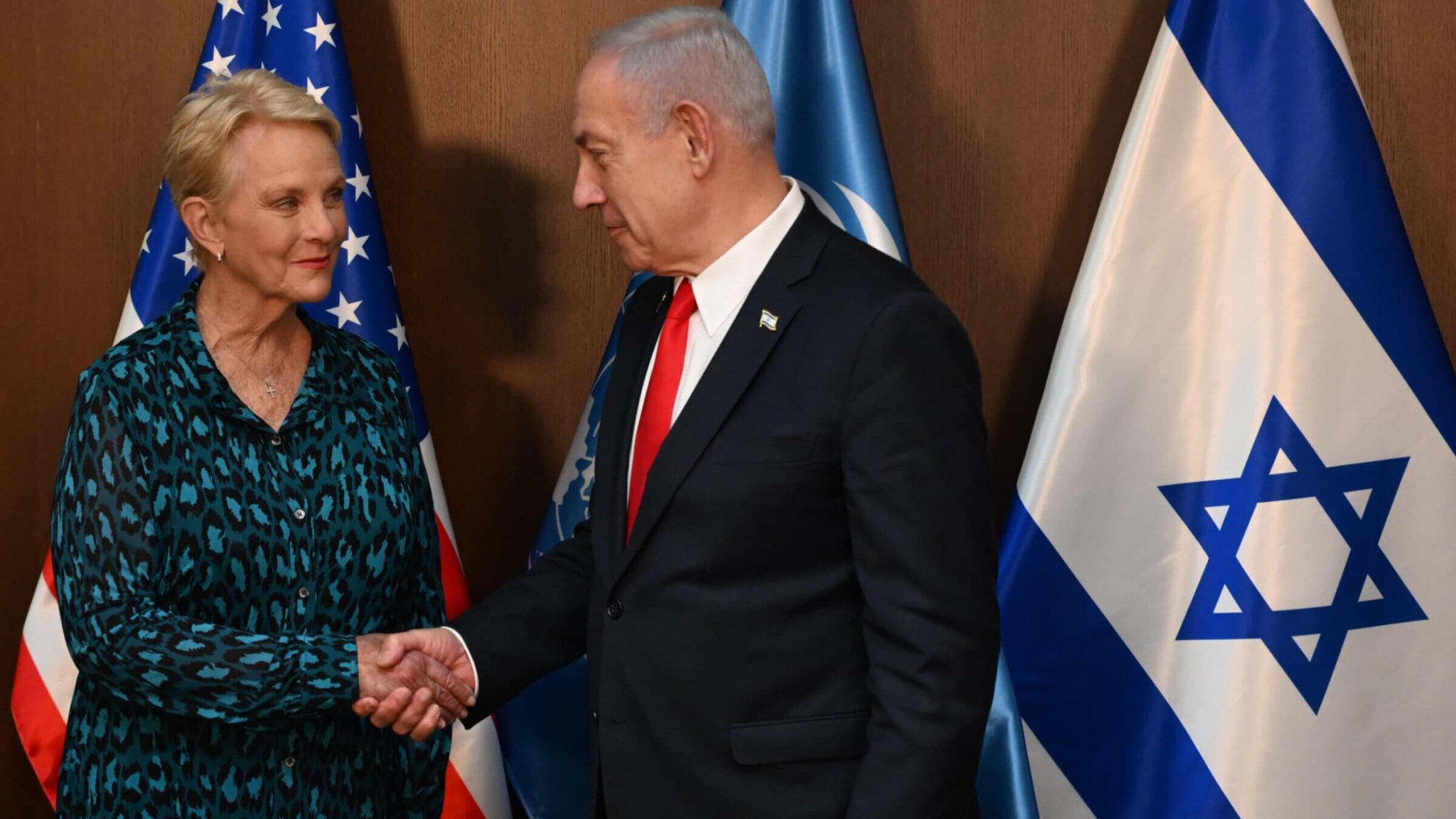 After Netanyahu and Cindy McCain meet, she calls out ‘desperation’ in Gaza, and he accuses her of ‘misrepresentation’ image banner