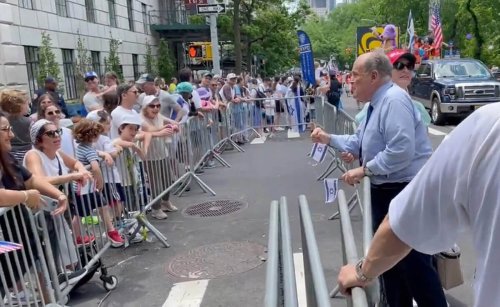 Watch: Rudy Giuliani gets into shouting match at Israel parade, uses profane language