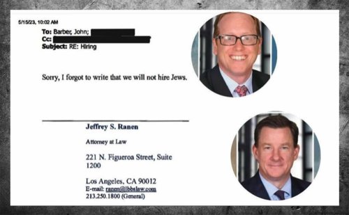 ‘Sorry, I forgot to write that we will not hire Jews’: Lawyers’ antisemitic emails revealed
