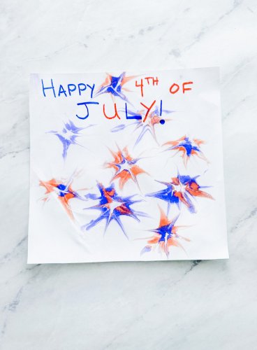 Shaving Cream Fireworks- 4th of July Craft For Kids