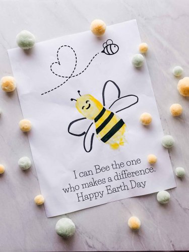 Bee Footprint Art- Earth Day Craft For Toddlers