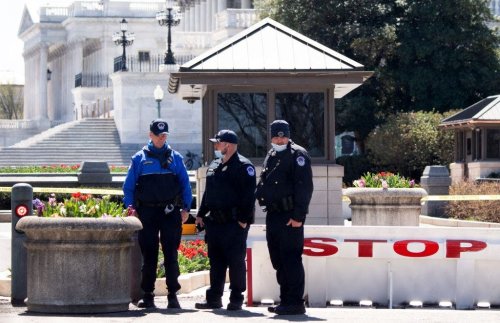 Man Crashes Burning Vehicle Into Us Capitol Barricade Begins Firing