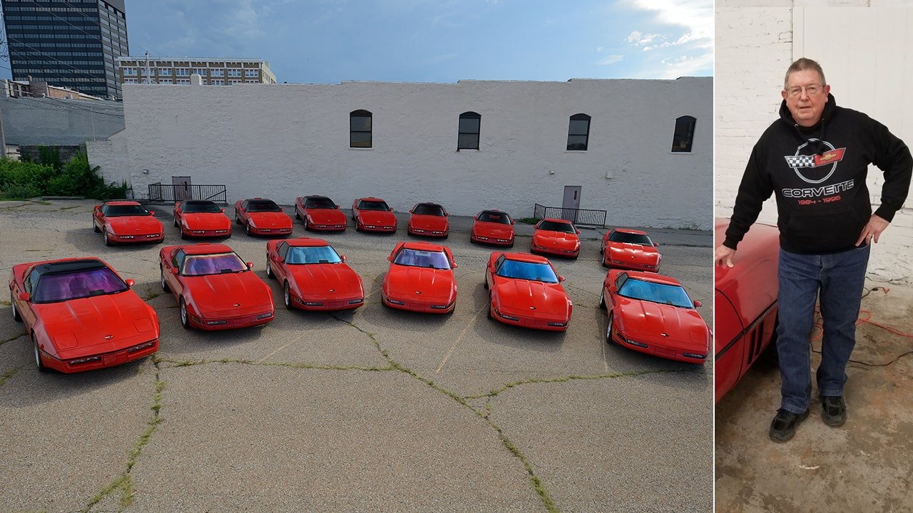 Kansas man auctioning his amazing collection of 15 red Corvettes