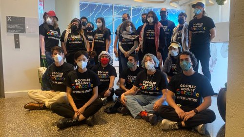 'Googlers against Genocide' arrested after 10 hour sit-in at corporate headquarters: WATCH