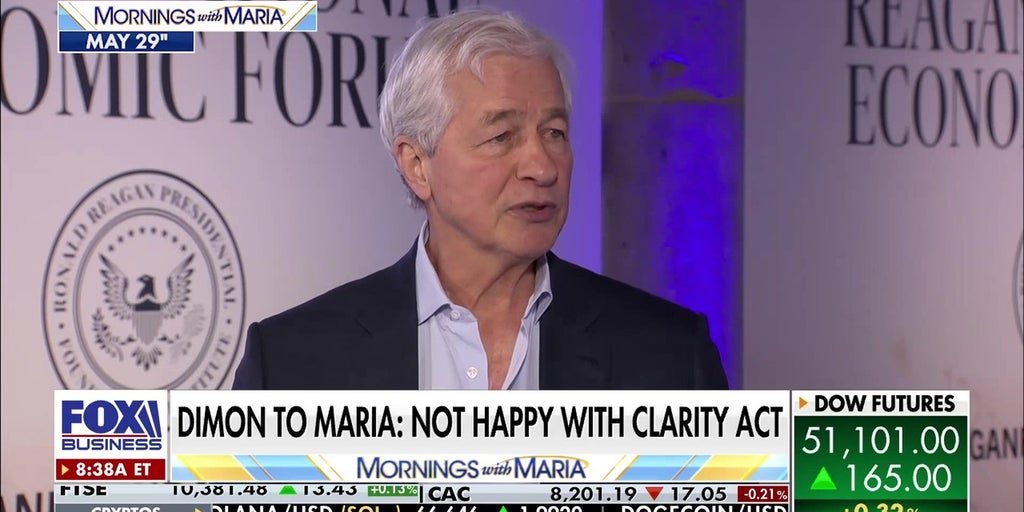 Jamie Dimon expresses unhappiness with Clarity Act for crypto regulations