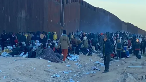 Stunning images show Arizona border overrun by massive surge of adult male migrants from across globe