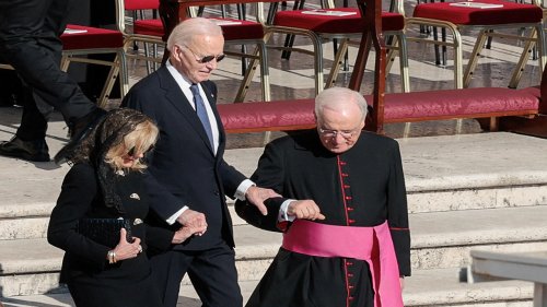Biden relegated to back of world leaders section at pope's funeral: 'No longer part of cool kids club'