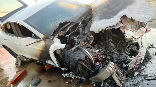 Tesla ‘spontaneously’ catches fire on California freeway, officials say
