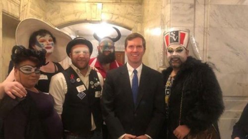 Resurfaced photo of Dem governor posing with anti-Christian LGBTQ group takes center stage in year's top race
