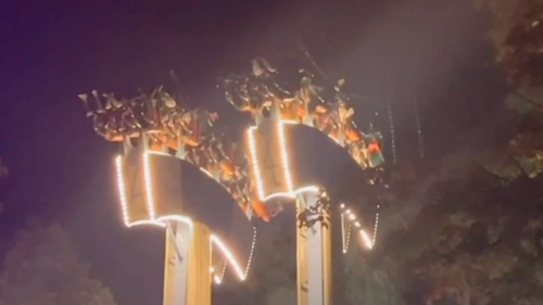 Amusement park guests left 75 feet upside down for nearly 30 minutes on 'Lumberjack' ride